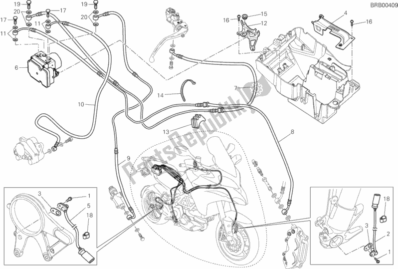 All parts for the Braking System Abs of the Ducati Multistrada 1200 ABS 2013